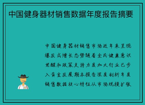 中国健身器材销售数据年度报告摘要